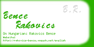 bence rakovics business card